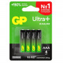 Батарейки КОМПЛЕКТ 4 шт., GP Ultra Plus, AAA (LR03, 24А), алкалиновые, мизинчиковые, блистер, 24AUP-2CR4