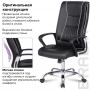 Кресло офисное BRABIX Forward EX-570, хром, экокожа, черное, 531837