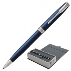 Ручка шариковая PARKER Sonnet Core Subtle Blue Lacquer CT, корпус синий глянцевый лак, палладиевые детали, черная, 1931536