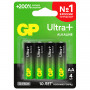 Батарейки КОМПЛЕКТ 4 шт., GP Ultra Plus, AA (LR06, 15А), алкалиновые, пальчиковые, блистер, 15AUP-2CR4