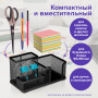 Подставка-органайзер BRAUBERG Germanium, металлическая, 3 секции, 102х186х95 мм, черная, 231986