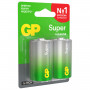 Батарейки GP Super, D (LR20, 13 А), алкалиновые, комплект 2 шт., в блистере