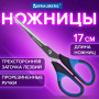 Ножницы BRAUBERG Office-Expert, 170 мм, резиновые вставки, сине-черные, 3-х сторонняя заточка, блистер, 231561