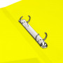 Папка на 2 кольцах BRAUBERG Neon, 25 мм, внутренний карман, неоновая, желтая, до 170 листов, 0,7 мм, 227457