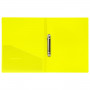 Папка на 2 кольцах BRAUBERG Neon, 25 мм, внутренний карман, неоновая, желтая, до 170 листов, 0,7 мм, 227457