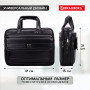 Сумка деловая BRAUBERG Dandy, 31х41х15 см, отделение для планшета и ноутбука 15,6, кожзам, черная, 240511