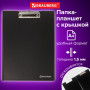 Папка-планшет BRAUBERG Contract, А4 (315х230 мм), с прижимом и крышкой, пластиковая, черная, сверхпрочная, 1,5 мм, 223489