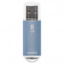 Флеш-диск 8 GB, SMARTBUY V-Cut, USB 2.0, металлический корпус, синий, SB8GBVC-B