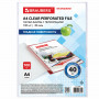 Папки-файлы перфорированные А4 BRAUBERG STANDARD, КОМПЛЕКТ 100 шт., гладкие, 40 мкм, 229661