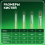 Кисти BRAUBERG, набор 4 шт. (из ворса пони круглая № 2, 3, 4, плоская № 6), блистер, 200221