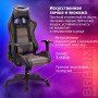Кресло компьютерное BRABIX GT Racer GM-100, две подушки, ткань, экокожа, черное/коричневое, 531819