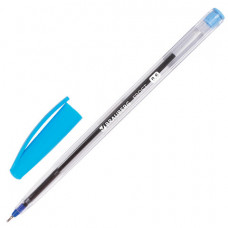 Ручка шариковая масляная BRAUBERG Ice, СИНЯЯ, корпус прозрачный, узел 0,6 мм, линия письма 0,3 мм, 142686