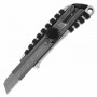 Нож канцелярский 18 мм BRAUBERG Metallic, роликовый фиксатор, резиновые вставки, металл, 237159
