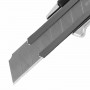 Нож канцелярский 18 мм BRAUBERG Metallic, роликовый фиксатор, резиновые вставки, металл, 237159