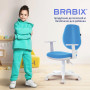 Кресло BRABIX Fancy MG-201W, с подлокотниками, пластик белый, голубое, 532411, MG-201W_532411