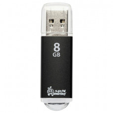 Флеш-диск 8 GB, SMARTBUY V-Cut, USB 2.0, металлический корпус, черный, SB8GBVC-K