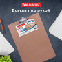 Доска-планшет БОЛЬШОГО ФОРМАТА (320х460 мм), А3, BRAUBERG Eco с прижимом, МДФ, 3 мм, СВЕТЛО-КОРИЧНЕВАЯ, 232226