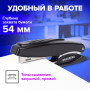 Степлер №10 металлический BRAUBERG ST-200M, до 16 листов, с резиновой накладкой и антистеплером, черный, 224344