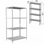 Стеллаж металлический BRABIX MS Plus-185/60-4, 1850х1000х600 мм, 4 полки, регулируемые опоры, 291107, S241BR156402