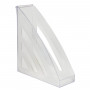 Лоток вертикальный для бумаг BRAUBERG Office style, 245х90х285 мм, прозрачный, 237280