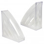 Лоток вертикальный для бумаг BRAUBERG Office style, 245х90х285 мм, прозрачный, 237280