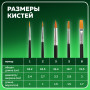 Кисти BRAUBERG, набор 5 шт. (синтетическая круглая № 1, 2, 5, плоская № 5, 8), блистер, 200219