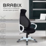 Кресло офисное BRABIX PREMIUM Genesis EX-517, пластик белый, ткань/экокожа/сетка черная, 531573
