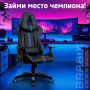 Кресло компьютерное BRABIX GT Carbon GM-120, две подушки, экокожа, черное/синее, 531930