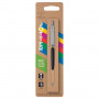 Ручка шариковая PARKER Jotter Plastic CT, корпус черный, детали из нержавеющей стали, блистер, синяя, 2096873