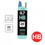 Грифели запасные BRAUBERG, КОМПЛЕКТ 20 шт., Black Jack Hi-Polymer, HB, 0,7 мм, 180451