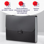 Папка-портфель пластиковая BRAUBERG Energy А4 (330х256х32 мм), 7 отделений, черная, 221204