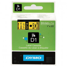 Картридж для принтеров этикеток DYMO D1, 24 мм х 7 м, лента пластиковая, чёрный шрифт, желтый фон, S0720980