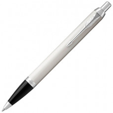 Ручка шариковая PARKER IM Core White Lacquer CT, корпус белый глянцевый лак, хромированные детали, синяя, 1931675