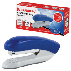 Степлер №24/6, 26/6 BRAUBERG Original, до 25 листов, синий, 222534