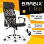 Кресло BRABIX Flash MG-302, с подлокотниками, хром, черное, 530867