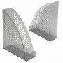 Лоток вертикальный для бумаг BRAUBERG Standard+, 250х90х300 мм, тонированный серый, 237226