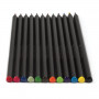 Карандаши цветные BRAUBERG Black Jack, 12 цв., трехгранные, черное дерево, заточенные, картонная упаковка, 180834