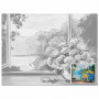 Холст на картоне с контуром BRAUBERG ART CLASSIC БУКЕТ 30х40 см, грунтованный, хлопок, 191540