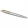 Ручка гелевая PARKER Jotter Stainless Steel GT, корпус серебристый, позолоченные детали, черная, 2020647
