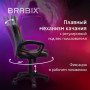 Кресло компьютерное BRABIX Rider EX-544, экокожа черная/ткань красная, 531583