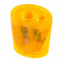 Точилка BRAUBERG Cell Dual, 2 отверстия, с контейнером, пластиковая, ассорти, 228435