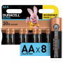 Батарейки КОМПЛЕКТ 8 шт., DURACELL Ultra Power, AA (LR06, 15А), алкалиновые, пальчиковые, блистер
