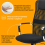 Кресло офисное BRABIX Fit EX-514, с подголовником, хром, черное, 531949