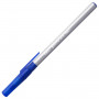 Ручка шариковая с грипом BIC Round Stic Exact, СИНЯЯ, корпус серый, узел 0,8 мм, линия письма 0,3 мм, 918543