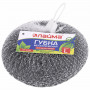 Губка (мочалка) для посуды ЛАЙМА, большая, металлическая, сетчатая, 60 г, 603105