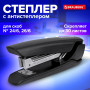 Степлер №24/6, 26/6 BRAUBERG ULTRA, до 30 листов, с антистеплером, черный, 228756