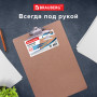 Доска-планшет БОЛЬШОГО ФОРМАТА (320х460 мм), А3, BRAUBERG Eco с прижимом, МДФ, 3 мм, СВЕТЛО-КОРИЧНЕВАЯ, 232226