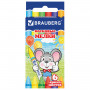 Восковые карандаши BRAUBERG/ПИФАГОР, 6 цветов, 222961