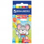Восковые карандаши BRAUBERG/ПИФАГОР, 6 цветов, 222961