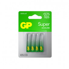Батарейки КОМПЛЕКТ 4 шт., GP Super, AAA (LR03, 24А), алкалиновые, мизинчиковые, блистер, 24A-2CR4